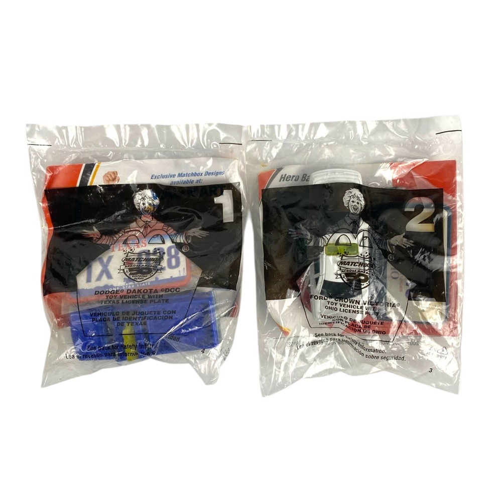 MCDONALD'S 2002 MATCHBOX Purple Dodge Dakota Toyota Crown Vic 1&2 FFT2